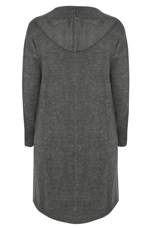 Grey Hooded Cardigan, Plus size 16 to 36 | Yours Clothing