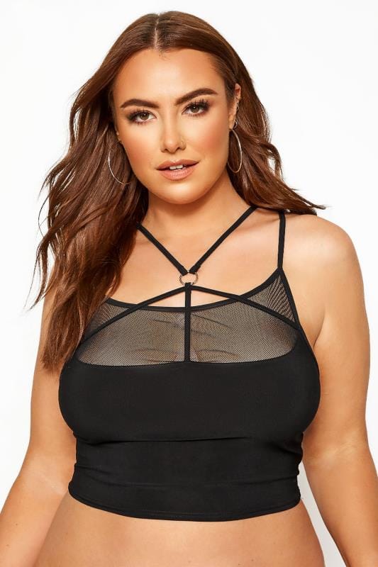 black harness bralet top