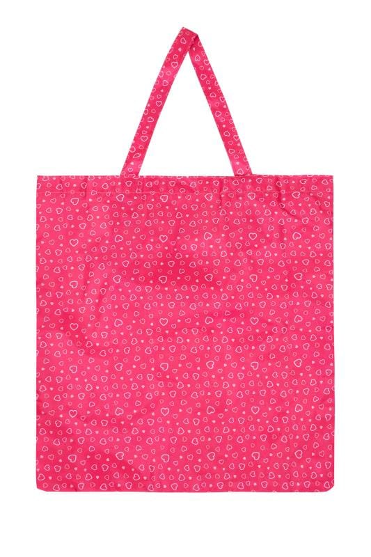 Bags & Purses Grande Taille Pink Heart Fold Up Shopper Bag