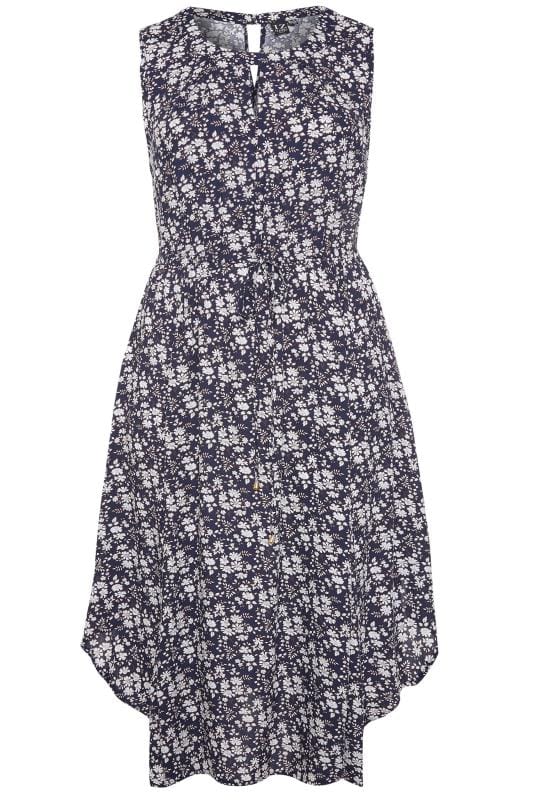 IZABEL CURVE Navy Floral Maxi Dress | Yours Clothing