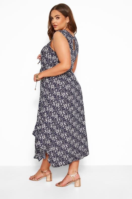 IZABEL CURVE Navy Floral Maxi Dress | Yours Clothing