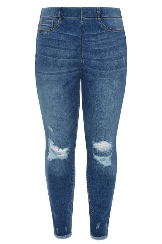 YOURS FOR GOOD Indigo Blue Ripped Knee JENNY Jeggings_a29b.jpg