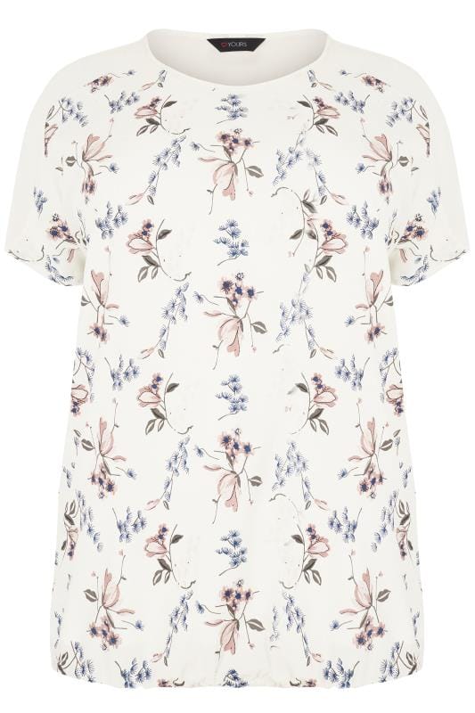 Ivory Floral Woven Bubble Top, Plus size 16 to 36  4