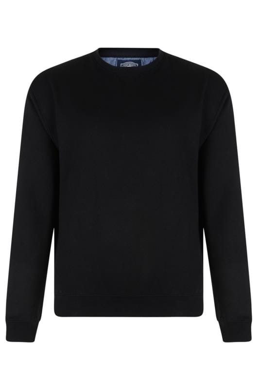 Plus Size Jumpers KAM Black Crew Neck Knitted Jumper