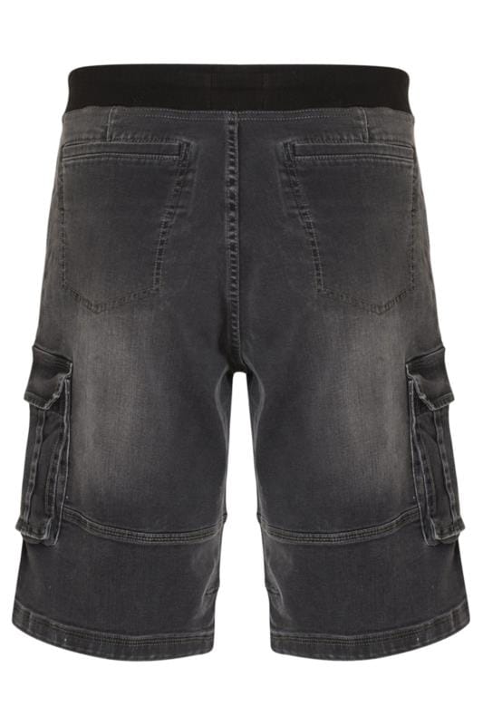 KAM Big & Tall Charcoal Grey Denim Shorts 4
