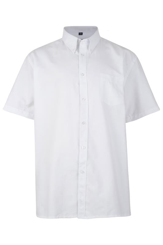 KAM White Oxford Short Sleeve Shirt | BadRhino 3