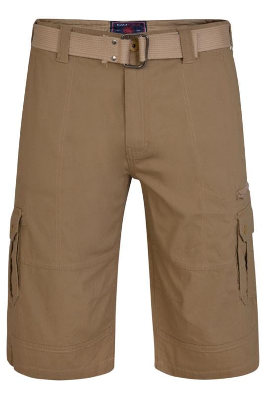 Plus Size Cargo Shorts KAM Big & Tall Brown Canvas Cargo Shorts