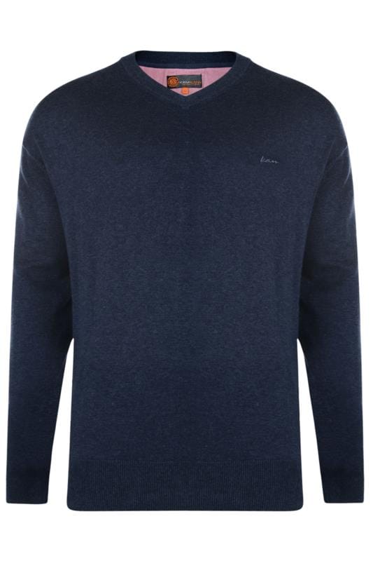 KAM Navy Long Sleeve Knitted Jumper | BadRhino 1