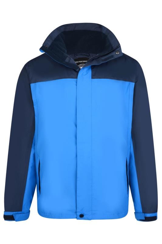 KAM Big & Tall Blue Colour Block Waterproof Jacket 2