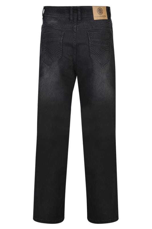 KAM Big & Tall Black Stretch Jeans 4