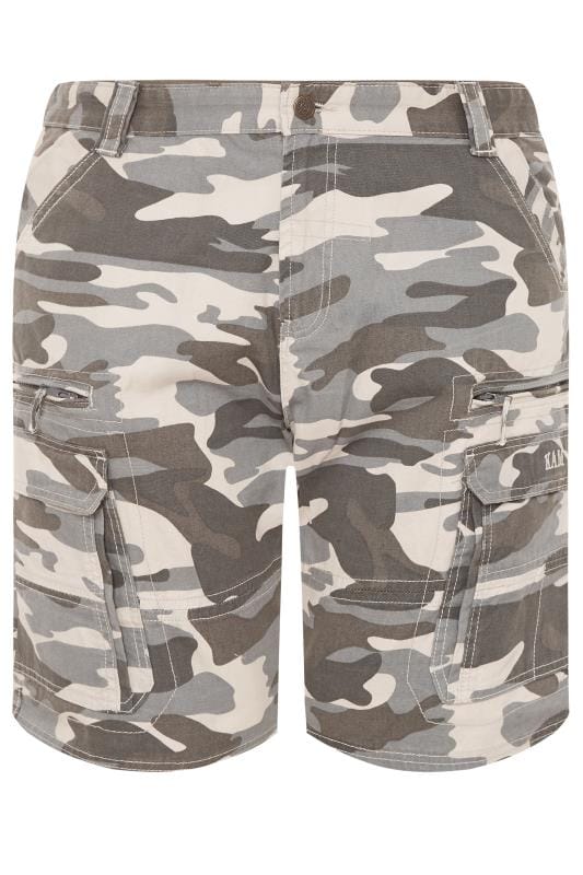 KAM Big & Tall Charcoal Grey Camo Cargo Shorts 1