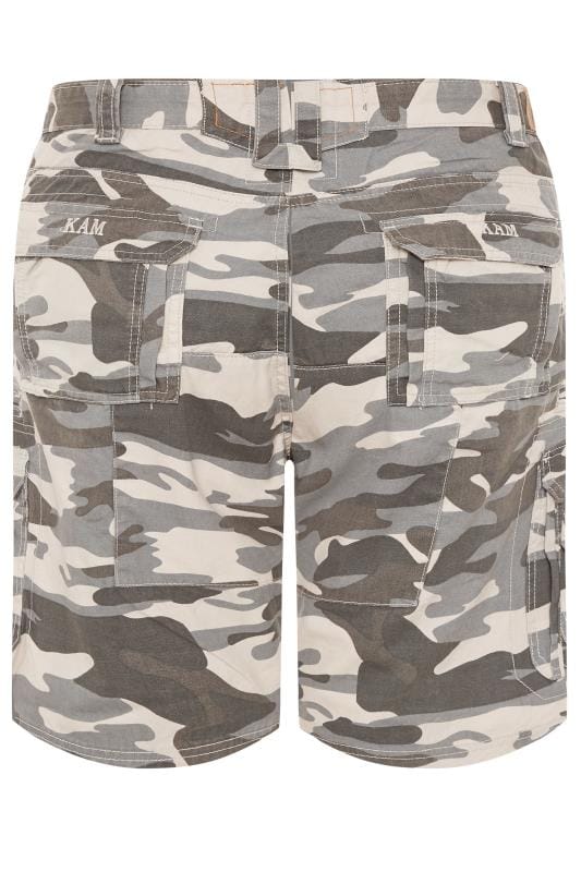 KAM Big & Tall Charcoal Grey Camo Cargo Shorts 2