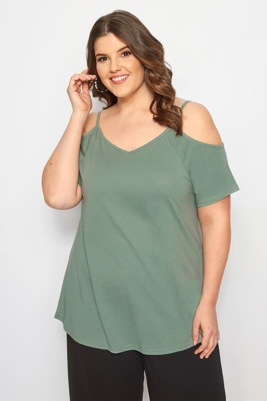 Coral Cold Shoulder Top | Plus Sizes 16 to 36 | Yours Clothing