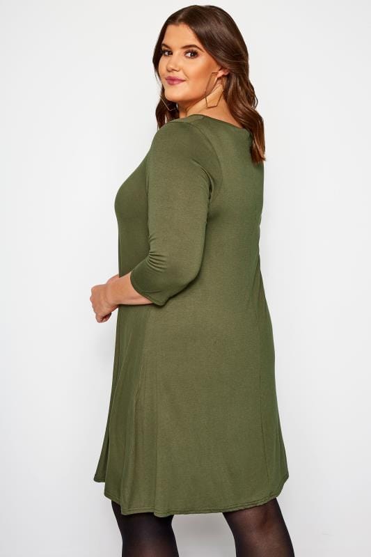 khaki swing dress