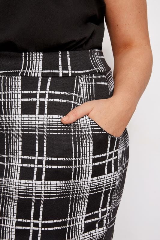 LIMITED COLLECTION Black Check Pencil Skirt | Plus Sizes 16 to 36 ...