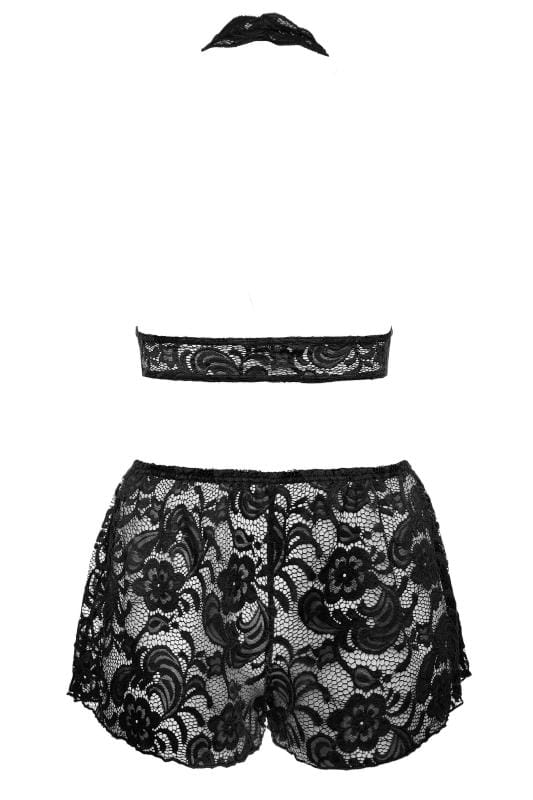 LIMITED COLLECTION Black Lace Bralette & Shorts Lingerie Set | Yours ...