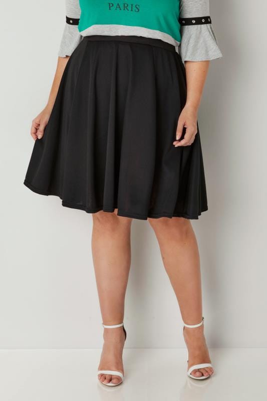 Limited Collection Black Skater Skirt Plus Size 16 To 32 Yours Clothing 0496