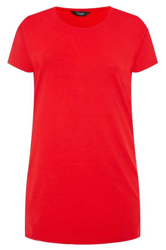 Red Longline T-Shirt | Yours Clothing