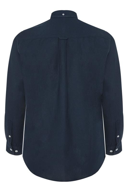 BadRhino Big & Tall Navy Blue Cotton Long Sleeved Oxford Shirt_b202.jpg