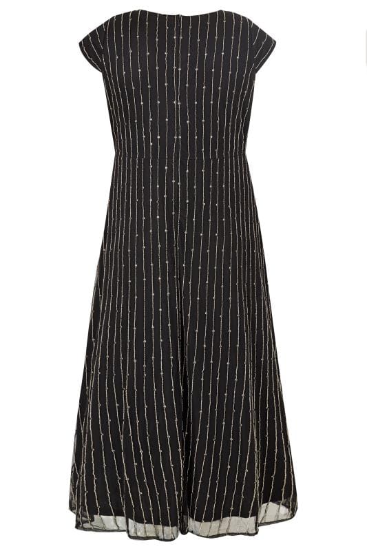 LUXE Black Wrap Over Embellished Maxi Dress, Plus size 16 to 32 | Yours ...