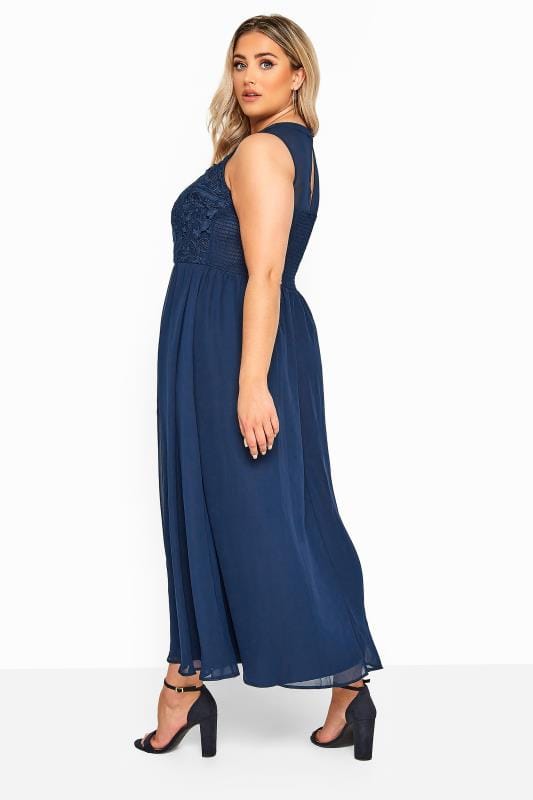 YOURS LONDON Navy Lace Maxi Dress | Yours Clothing