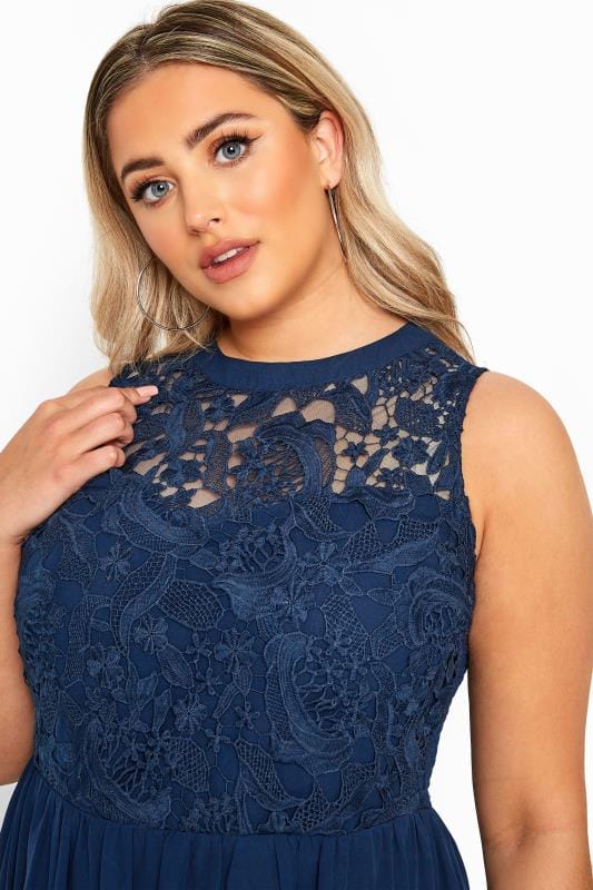 Yours London Navy Lace Maxi Dress Yours Clothing 3906
