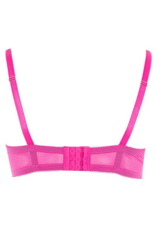 Hot Pink Lace Underwired Moulded Bra 4