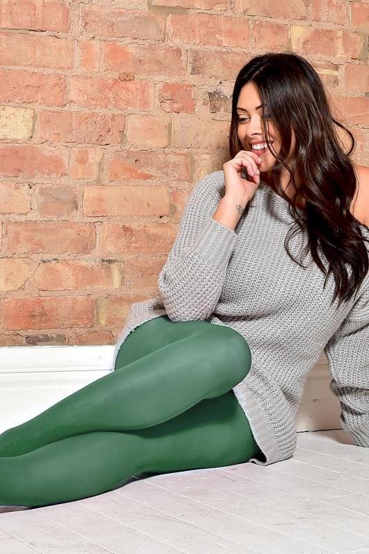 Leaf Green 50 Denier Tights | Yours Clothing