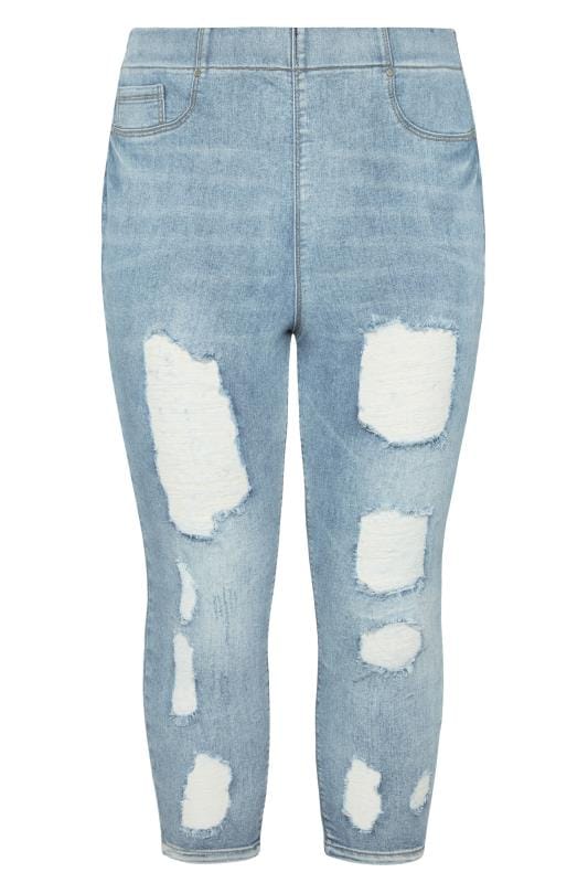 YOURS FOR GOOD Curve Light Blue Extreme Distressed Cropped JENNY Jeggings_ee4e.jpg