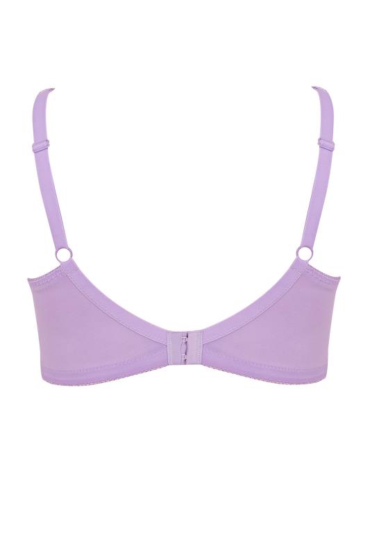 Lilac Hi Shine Lace Non-Wired Bra | Yours Clothing