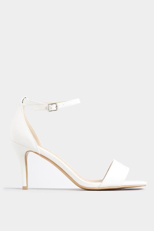 Limited Collection White Strappy Heels In Extra Wide Fit Yours Clothing