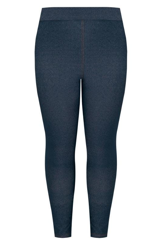 YOURS FOR GOOD Curve Mid Blue Jersey Jeggings 4