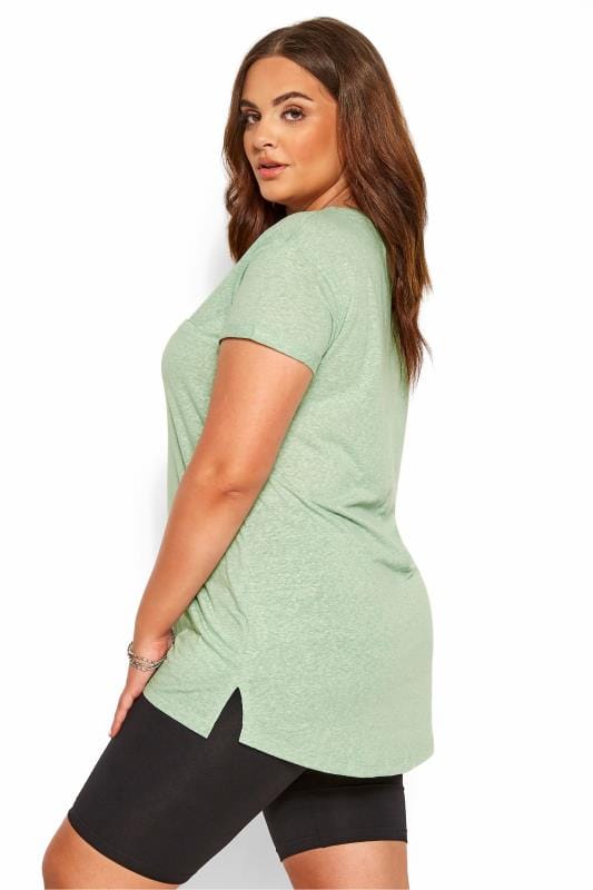 Download Mint Green Marl Pocket T-Shirt | Yours Clothing