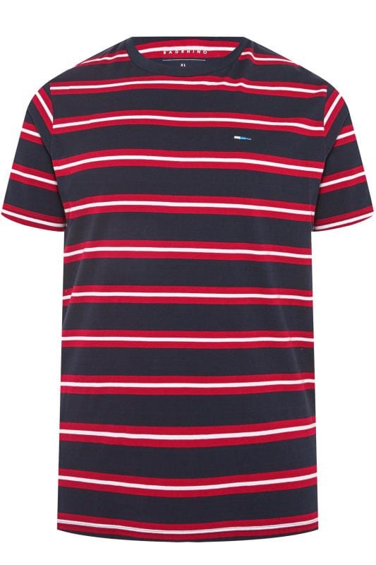 BadRhino Navy & Red Striped T-Shirt | BadRhino