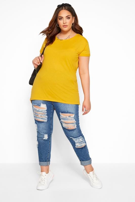 Download Mustard Mock Pocket T-Shirt | Sizes 16 to 36 | Yours Clothing