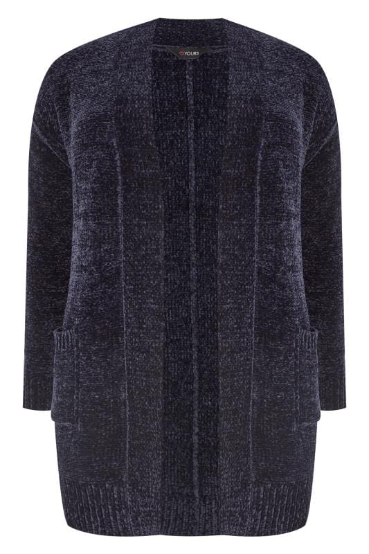 Navy Chenille Cardigan, plus size 16 to 36 | Yours Clothing