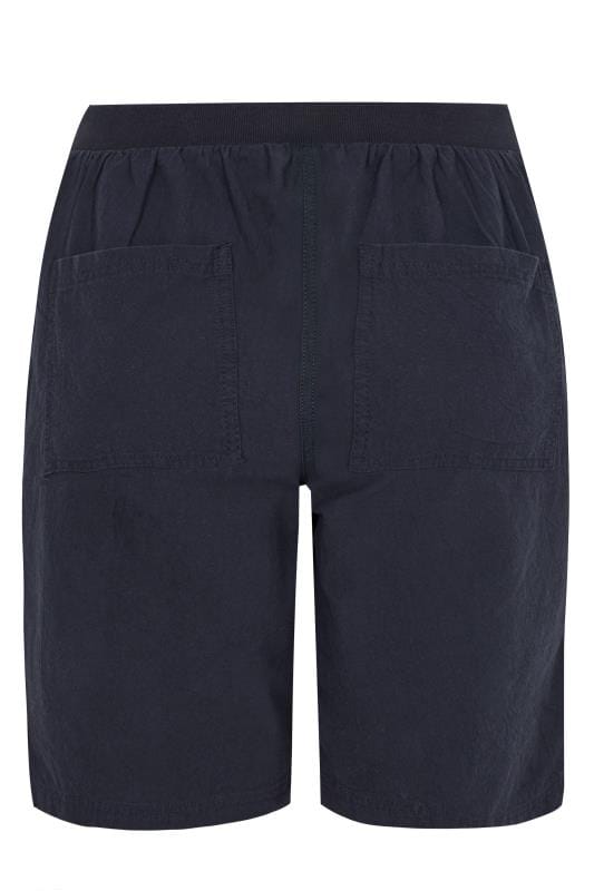 Navy Cool Cotton Pull On Shorts | Sizes 16 to 36 | Yours Clothing
