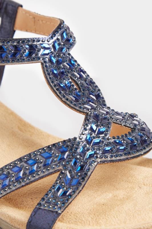 navy blue diamante shoes