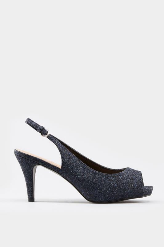 wide fit navy slingback shoes
