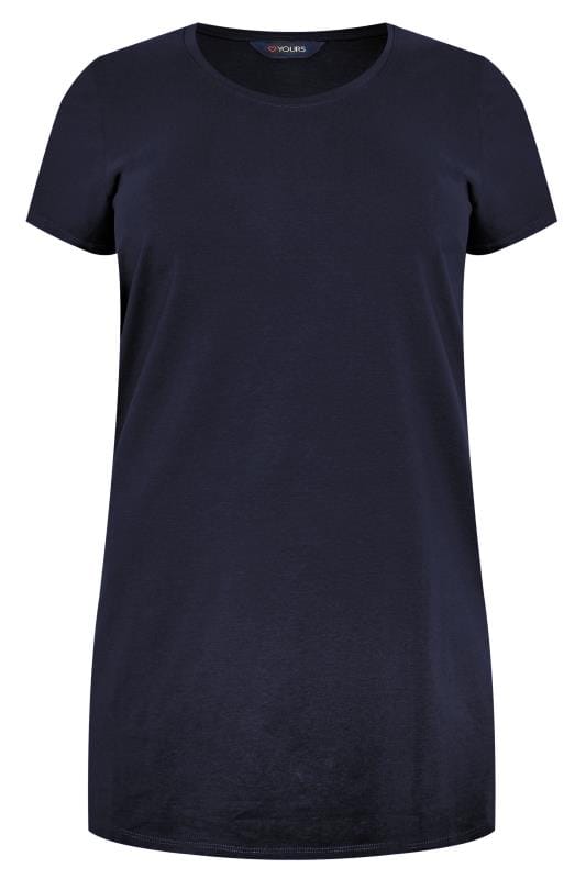Plus Size Navy Blue Longline T-Shirt | Yours Clothing 4