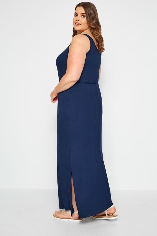 Navy Maxi Dress With Belt | Sizes 16-36 | Yours Clothing