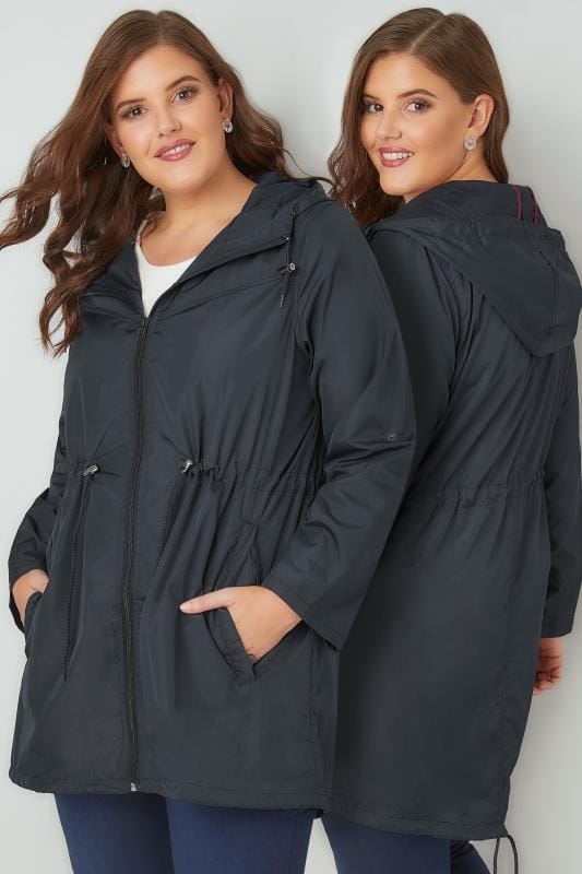 Navy Pocket Parka Jacket Plus Size 16 to 36 | Yours Clothing