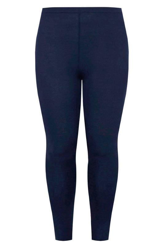 Plus Size Navy Blue Soft Touch Leggings | Yours Clothing 3