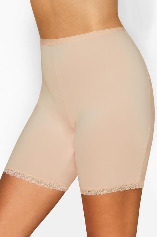 Curve Nude Lace Trim Anti Chafing High Waisted Shorts 1