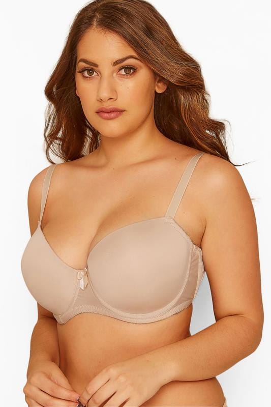 Plus Size Nude Moulded Underwired T-Shirt Bra - Available In Sizes 38C - 50G | Yours Clothing 2