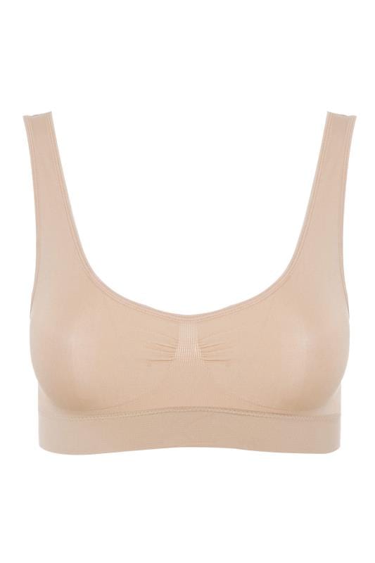 Plus Size Nude Seamless Non-Padded Non-Wired Bralette | Yours Clothing 4