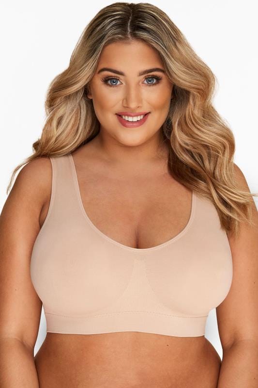 Nude Seamless Padded Non-Wired Bralette | Yours Clothing 2