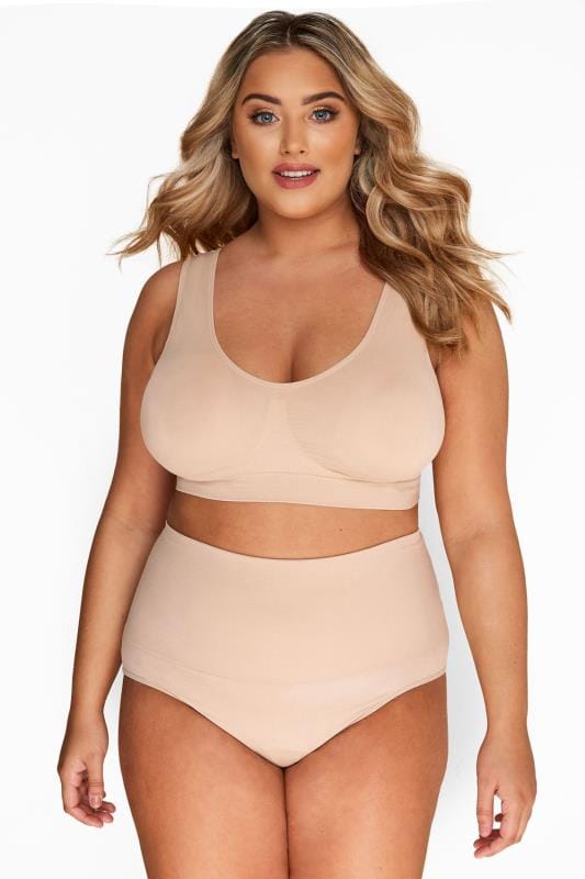 Nude Seamless Padded Non-Wired Bralette | Yours Clothing 1