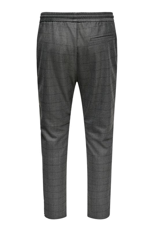 ONLY & SONS Big & Tall Grey Check Trousers 2