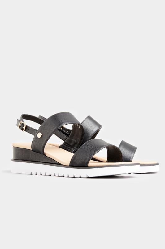 Sporty Wedge Sandals In Extra Wide Fit 